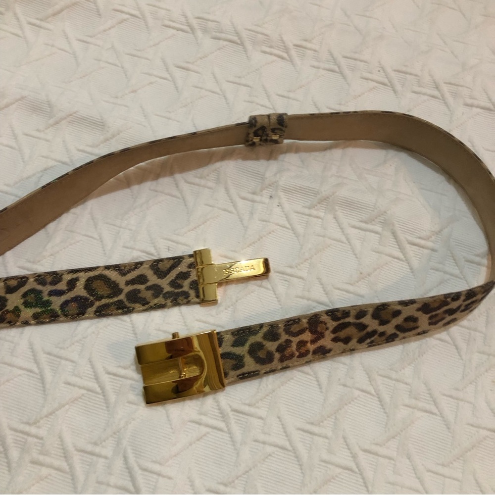 Escada Leopard Print Leather Bel. Sz 38